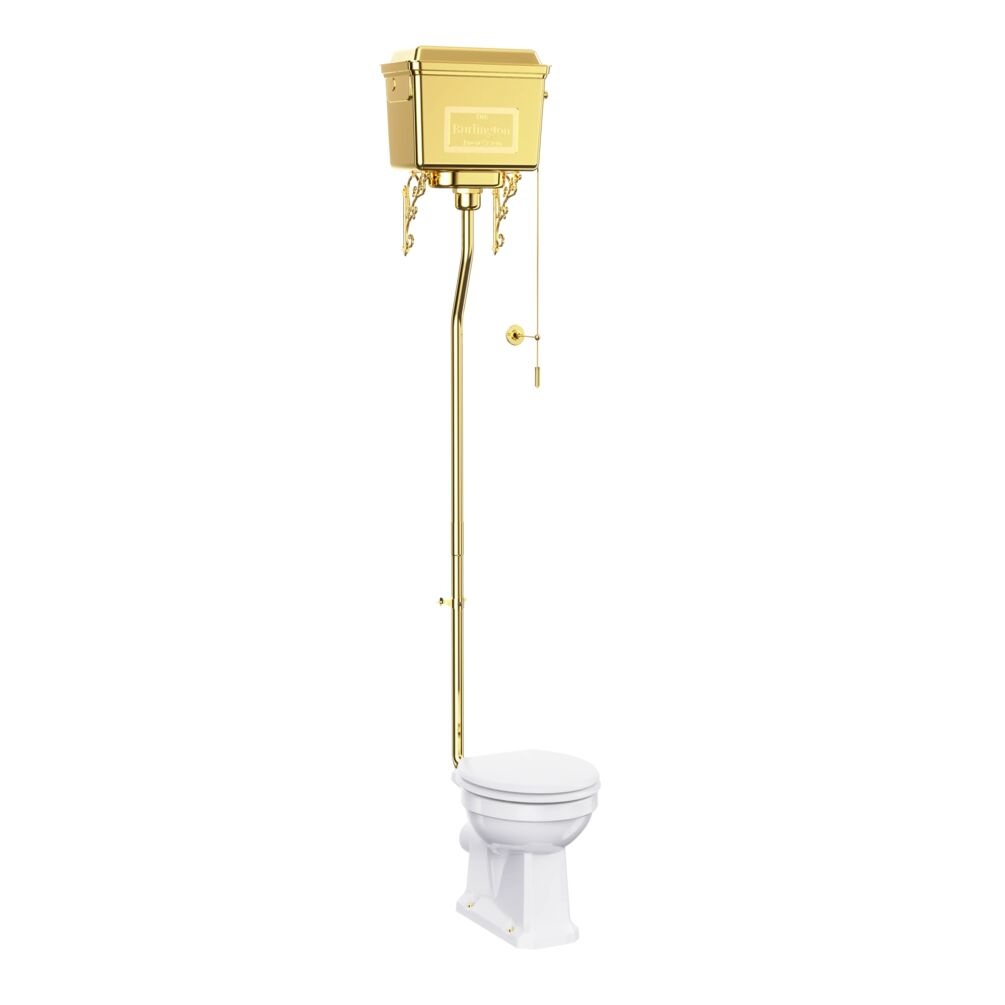Burlington Gold Aluminium High Level Toilet